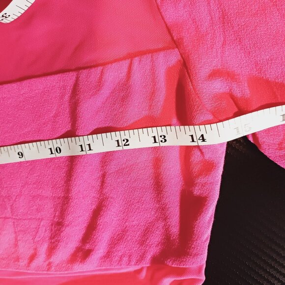 NEW Naked Wardrobe‎ Mesh It Up Longsleeve Thong Bodysuit in Bright Pink, Large - Picture 9 of 12